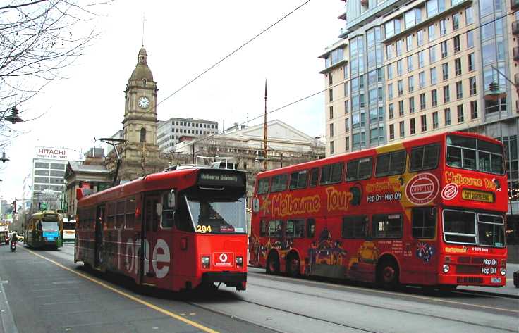 Melbourne M>Tram 204 and City Sightseeing MCW Metrobus